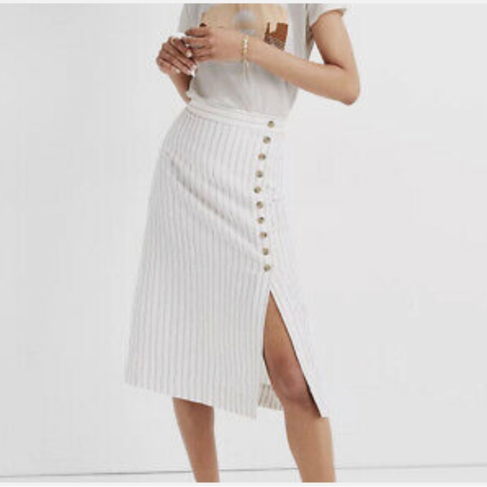 Madewell Striped Midi Skirt
